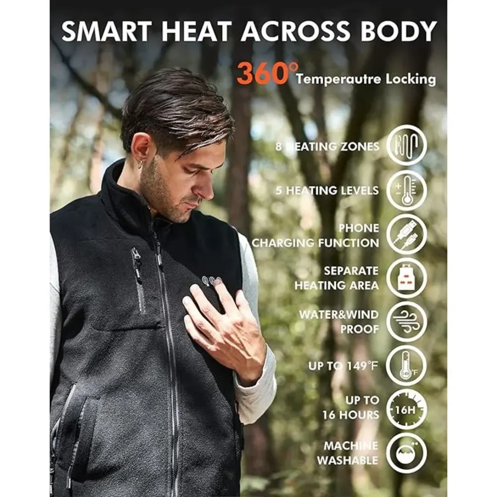 NWT! ARRIS Unisex Adult‎ Heated Vest, 7.4V Electric Size Adjustable Heating Vest